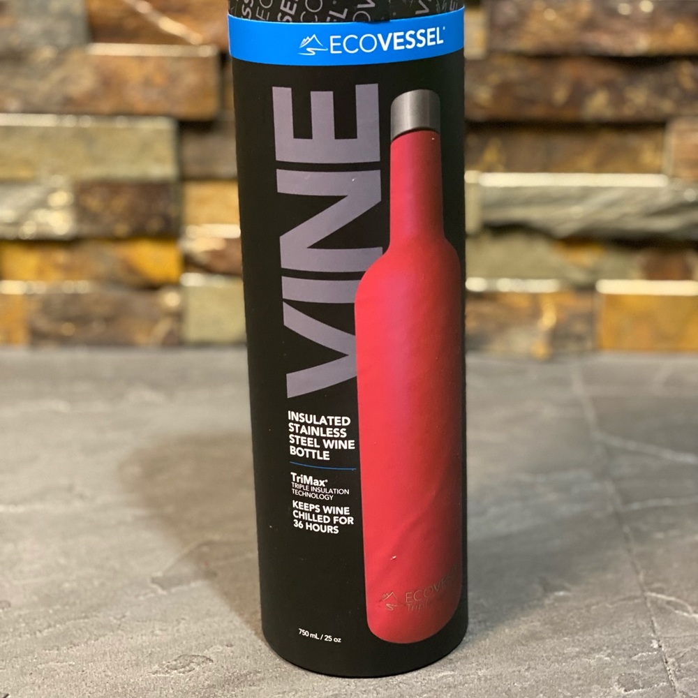 EcoVessel ~ Insulated Stainless Steel Wine Bottle ~ Brand New!